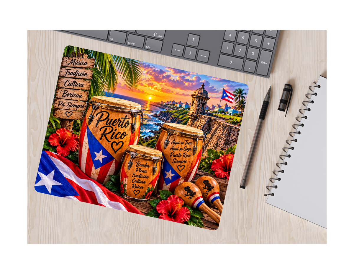 Puerto Rico Dominoes Mousepad, Desk Accessories