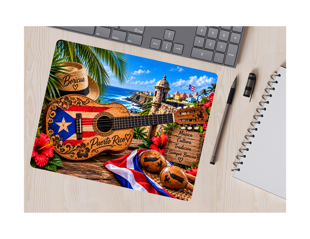 Puerto Rico Cuatro Mousepad, Desk Accessories