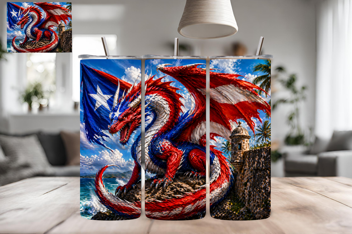 Dragon Puerto Rico flag Design