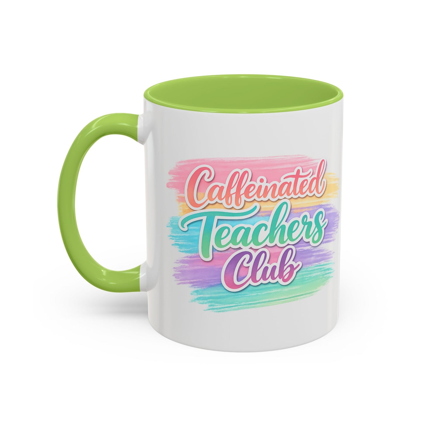 Caffeinated Teachers Club Mug | Cute Pastel Teacher Coffee Cup | Teacher Gift Mug