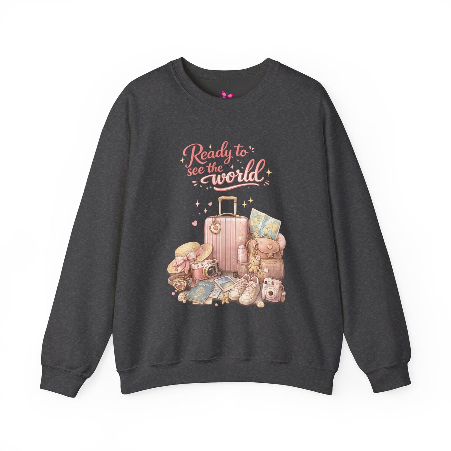Ready to See the World Adventure Sweatshirt – Trendy Travel Graphic Pullover