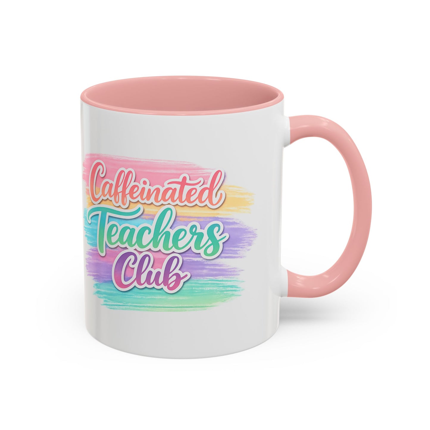 Caffeinated Teachers Club Mug | Cute Pastel Teacher Coffee Cup | Teacher Gift Mug