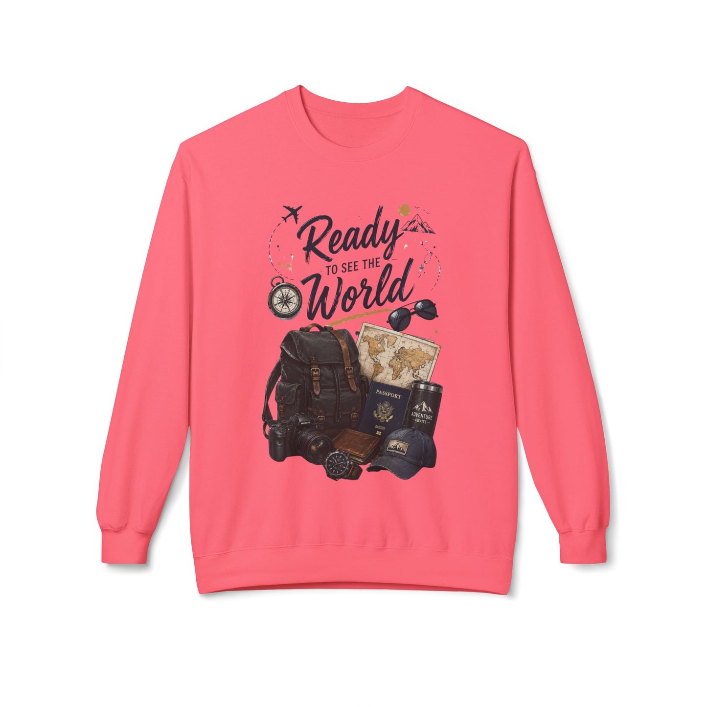 Ready to See the World Sweatshirt – Adventure Travel Graphic Sweatshirt