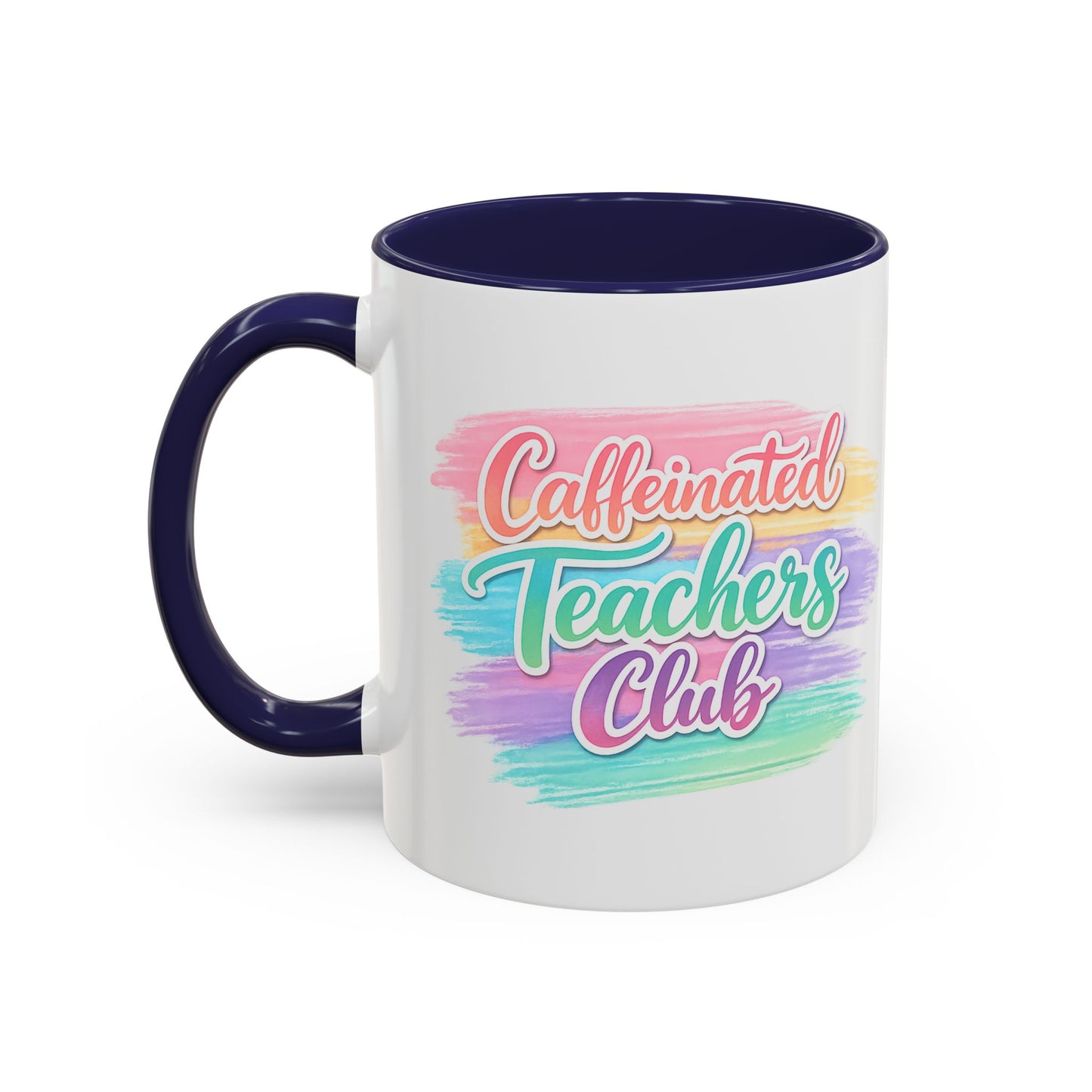 Caffeinated Teachers Club Mug | Cute Pastel Teacher Coffee Cup | Teacher Gift Mug