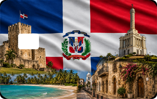 Dominican Republic Design Debit Card Decal Skins, QTY 2 Decals same design