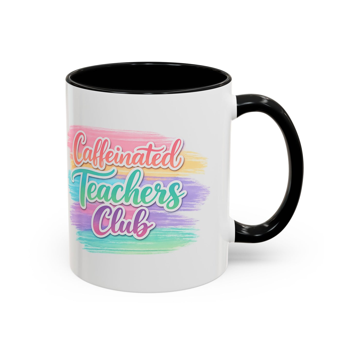 Caffeinated Teachers Club Mug | Cute Pastel Teacher Coffee Cup | Teacher Gift Mug