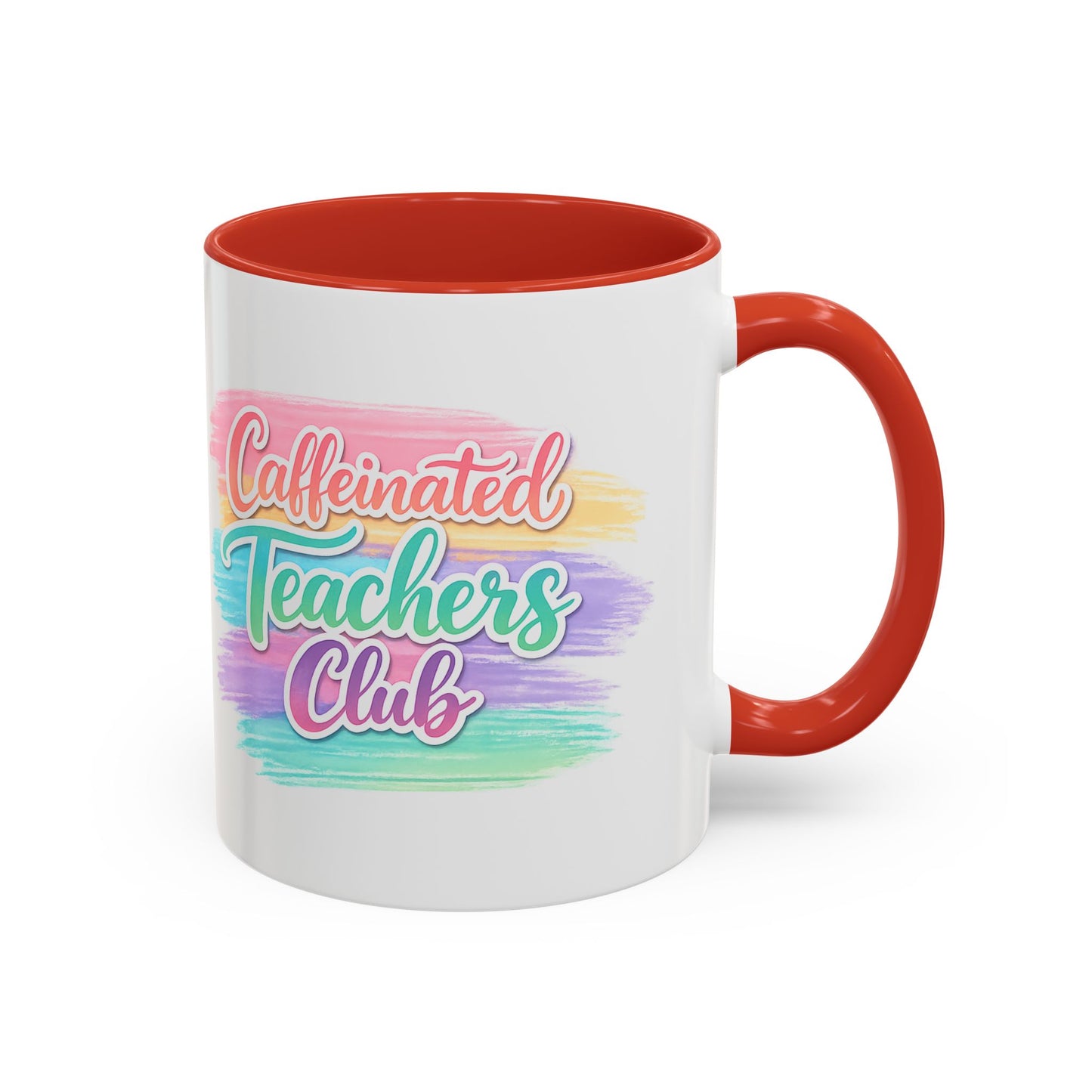 Caffeinated Teachers Club Mug | Cute Pastel Teacher Coffee Cup | Teacher Gift Mug