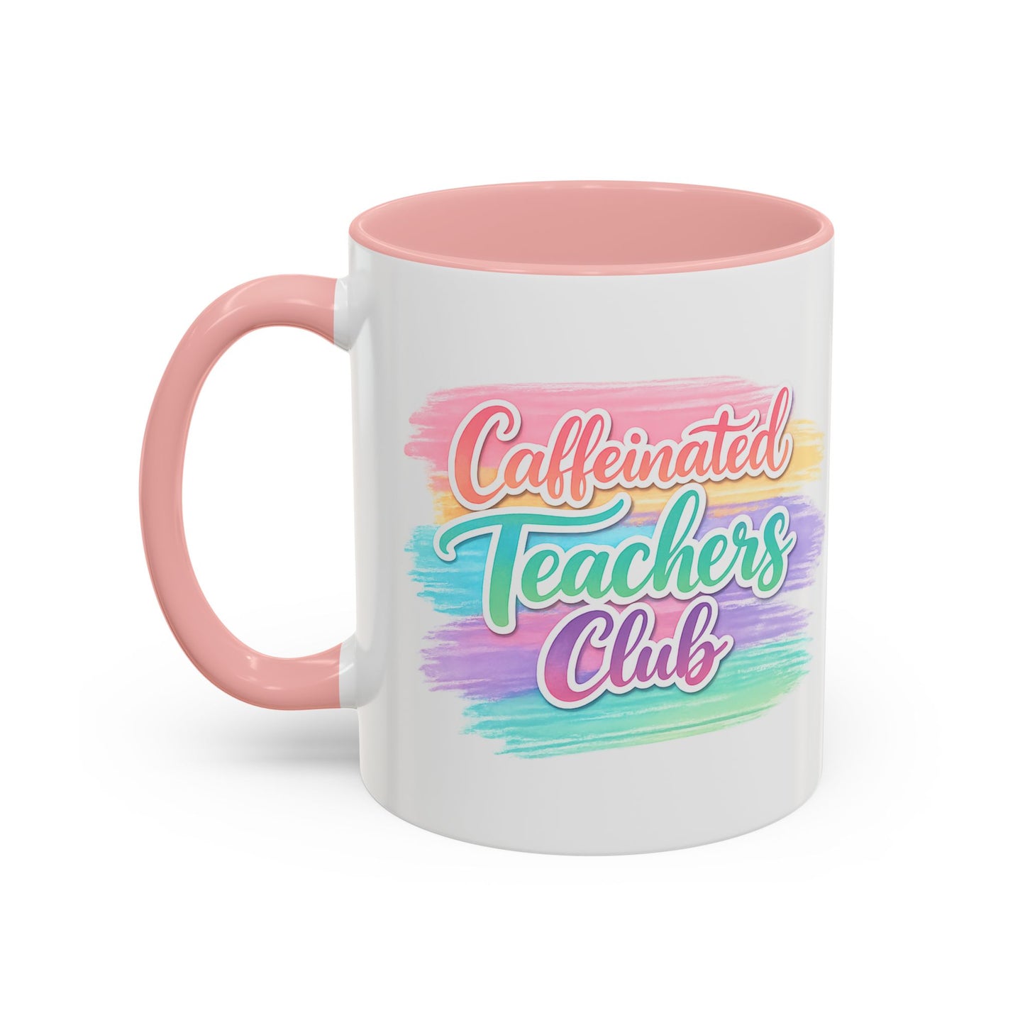 Caffeinated Teachers Club Mug | Cute Pastel Teacher Coffee Cup | Teacher Gift Mug