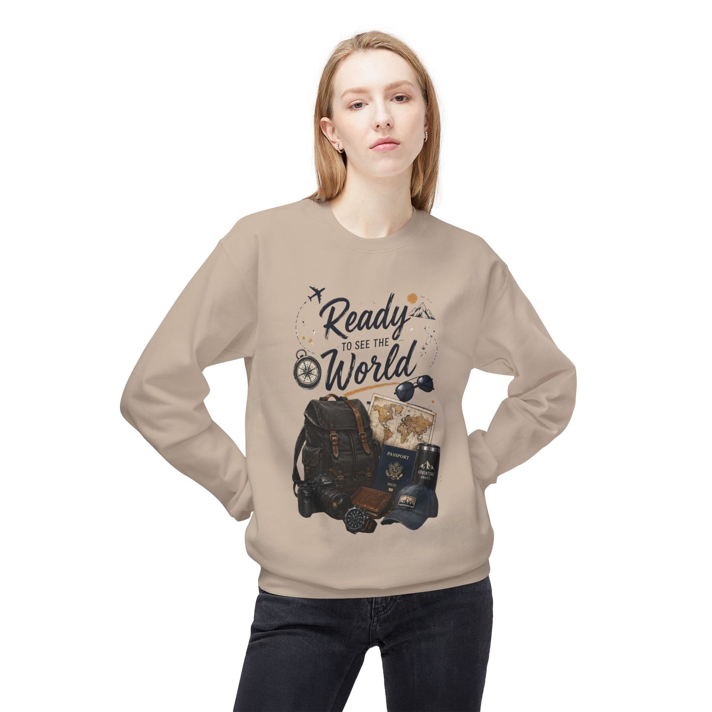 Ready to See the World Sweatshirt – Adventure Travel Graphic Sweatshirt
