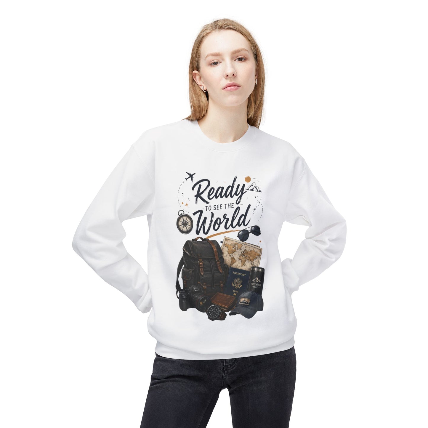 Ready to See the World Sweatshirt – Adventure Travel Graphic Sweatshirt