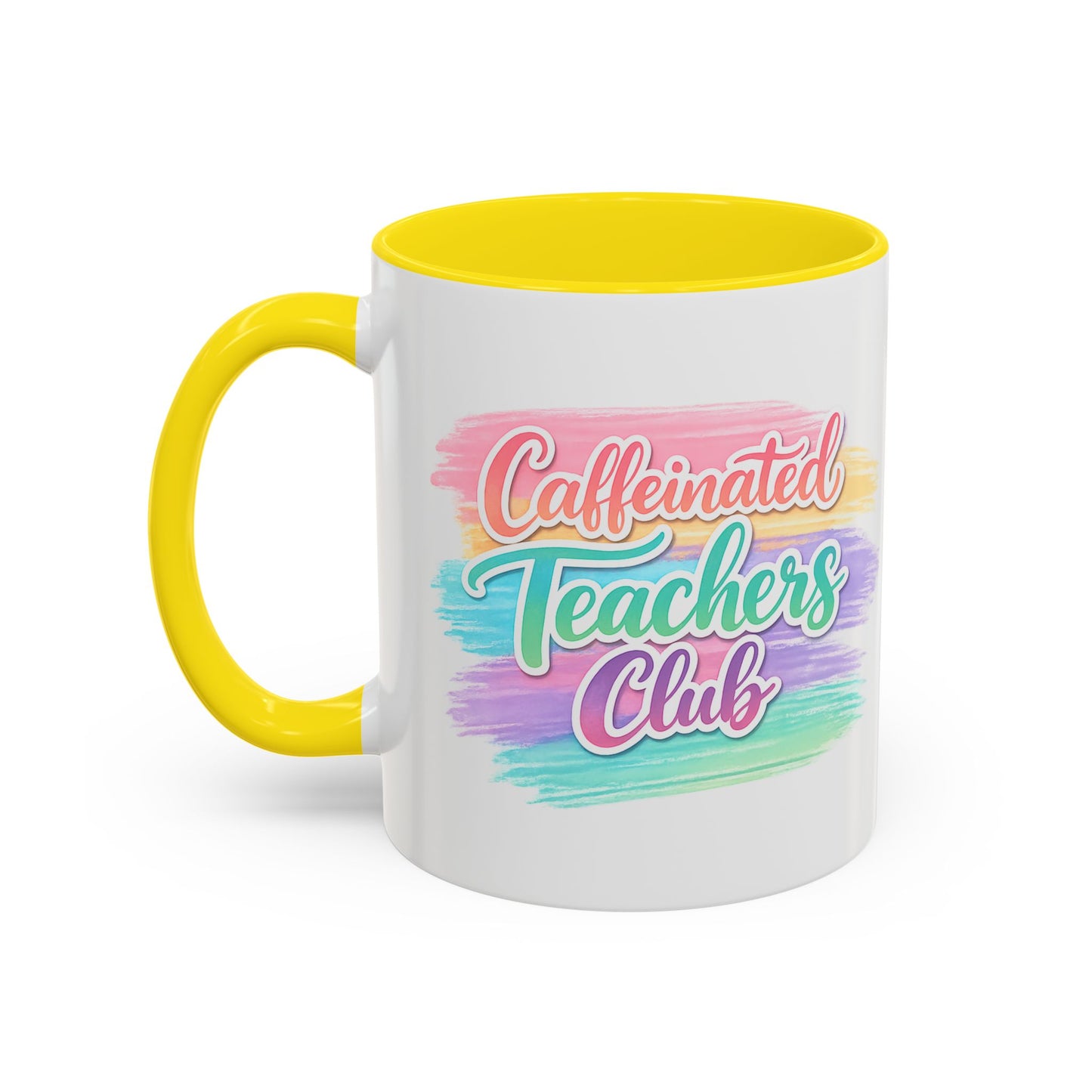 Caffeinated Teachers Club Mug | Cute Pastel Teacher Coffee Cup | Teacher Gift Mug