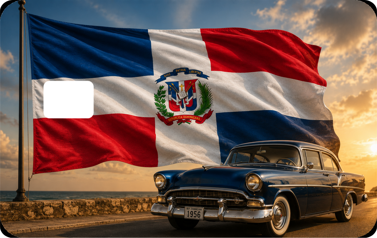 Dominican Republic Design Debit Card Decal Skins, QTY 2 Decals same design