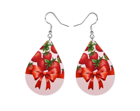 Strawberry Delight Earrings, Fashion Design, Teardrop Earrings