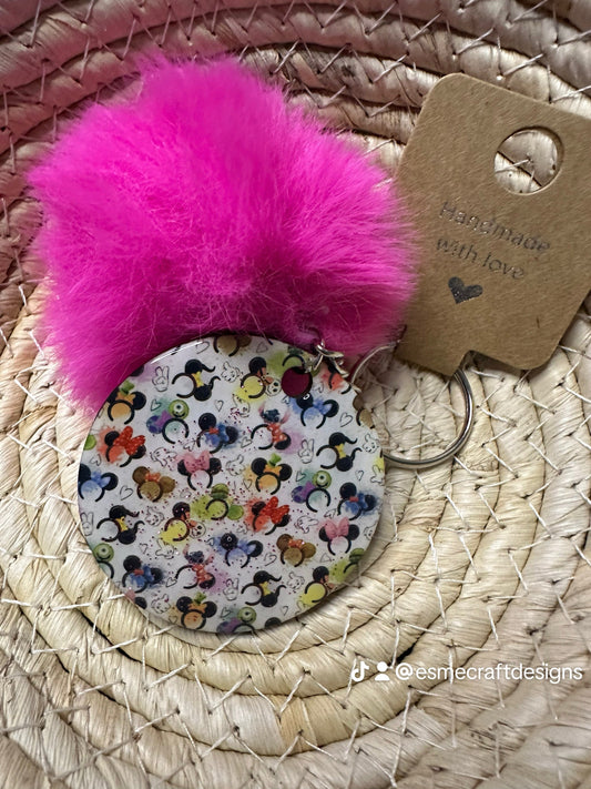 Cartoon Pom Pom Keychain