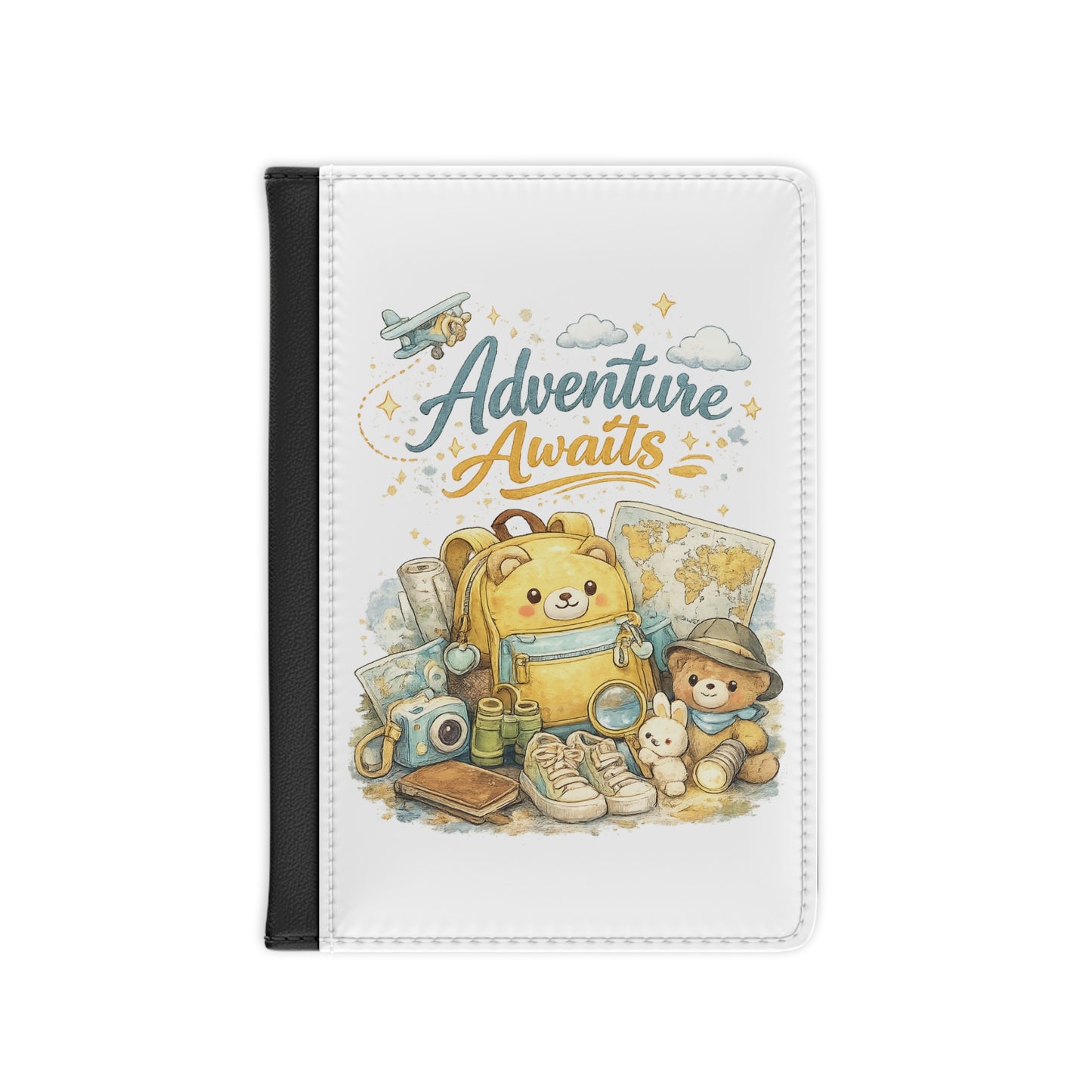 Adventure Awaits Kids Passport Holder – Cute Travel Passport Cover for Children