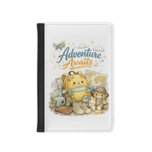 Adventure Awaits Kids Passport Holder – Cute Travel Passport Cover for Children