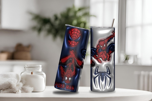 Spider Blue Tumbler, 20 oz skinny tumbler, custom tumbler, drinkware