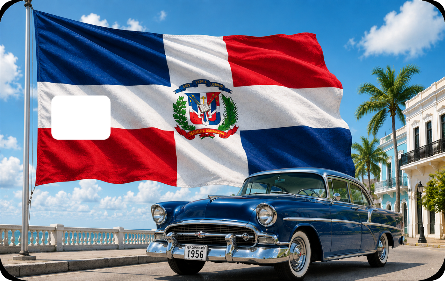 Dominican Republic Design Debit Card Decal Skins, QTY 2 Decals same design