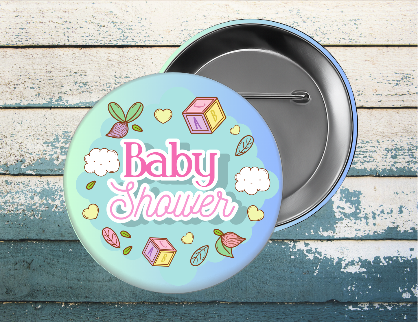 Boy or Girl Gender Reveal Baby Shower, Pin Buttons, size 2.25 inch