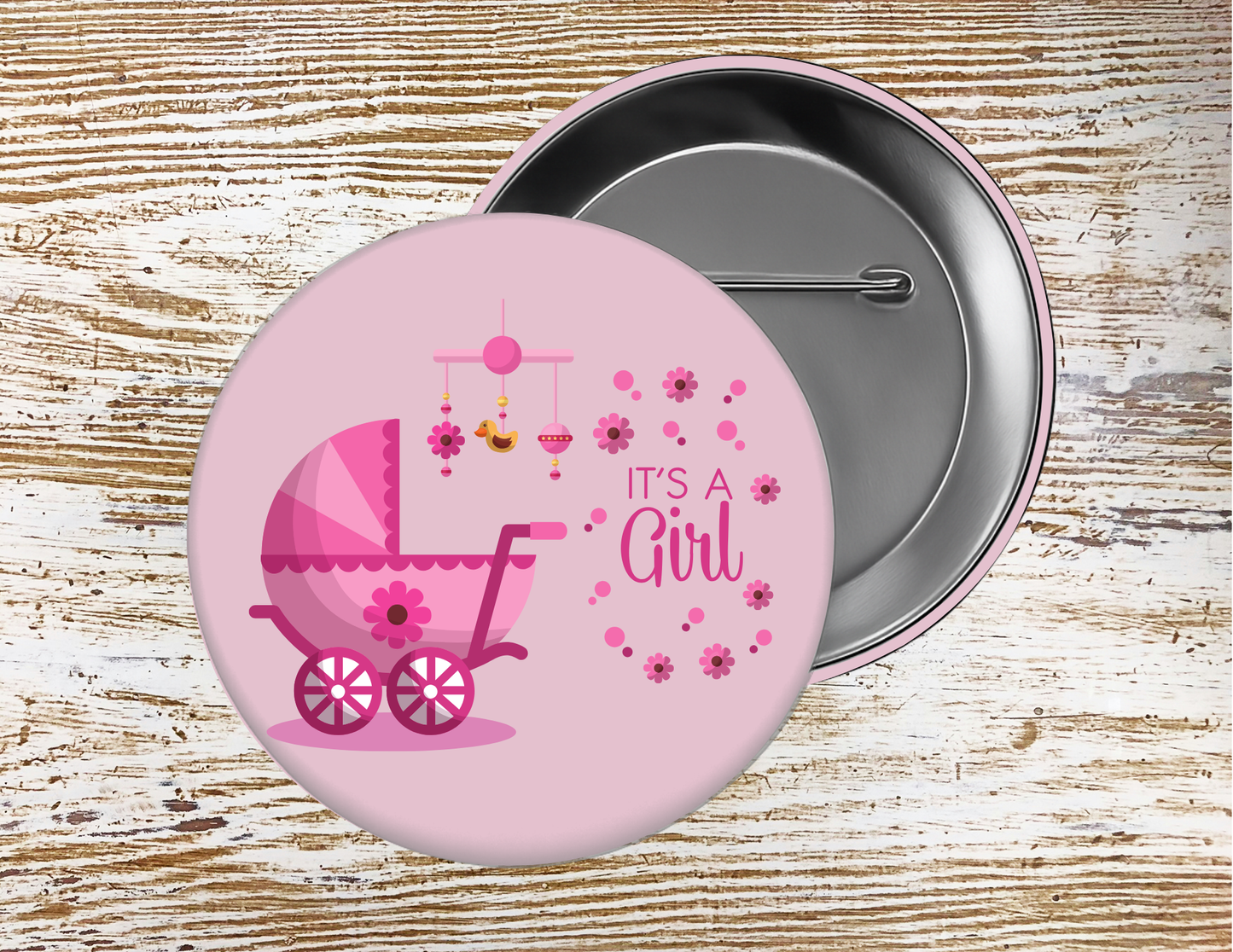 Boy or Girl Gender Reveal Baby Shower, Pin Buttons, size 2.25 inch