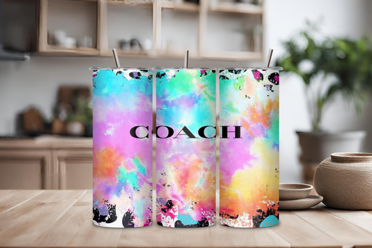 Splash of Color Design Tumbler, 20 oz skinny tumbler, custom tumbler, drinkware