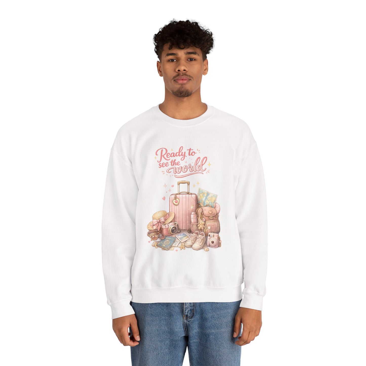 Ready to See the World Adventure Sweatshirt – Trendy Travel Graphic Pullover