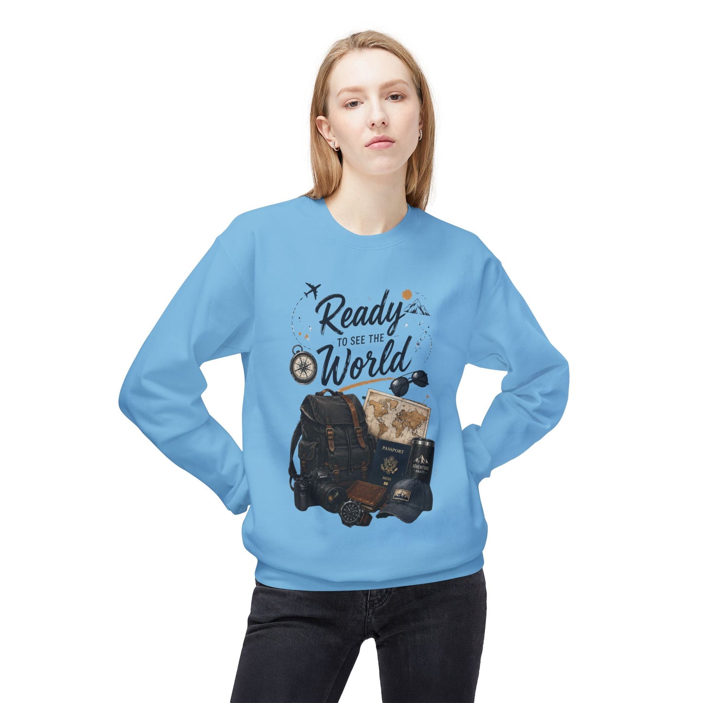 Ready to See the World Sweatshirt – Adventure Travel Graphic Sweatshirt