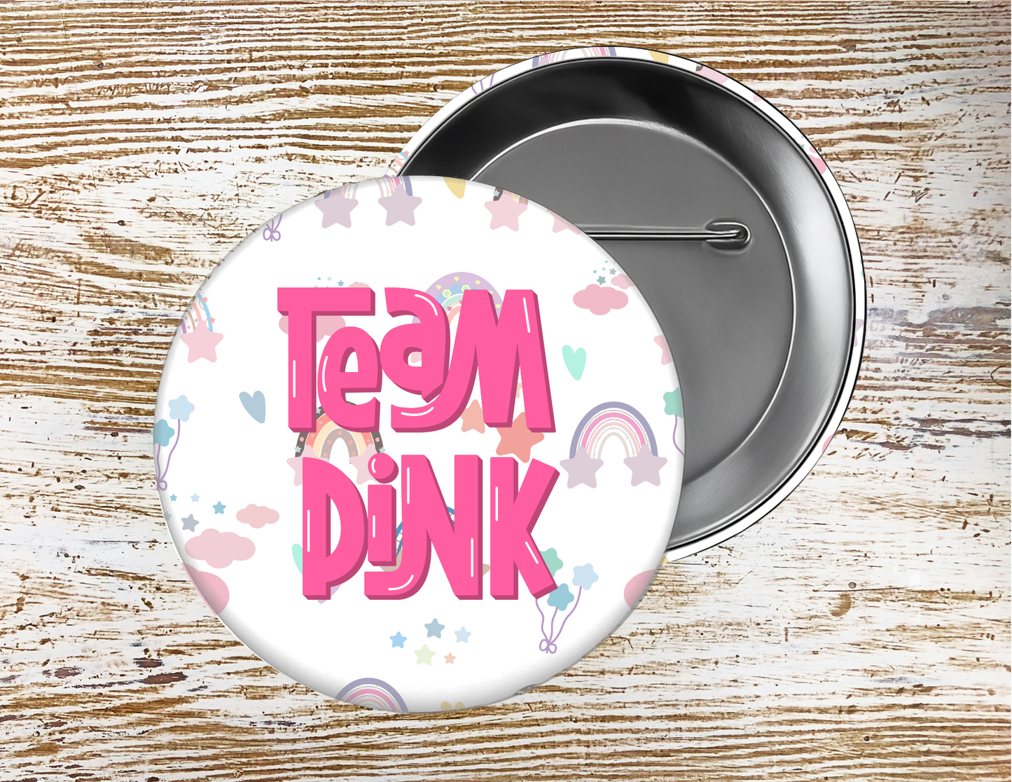 Boy or Girl Gender Reveal Baby Shower, Pin Buttons, size 2.25 inch