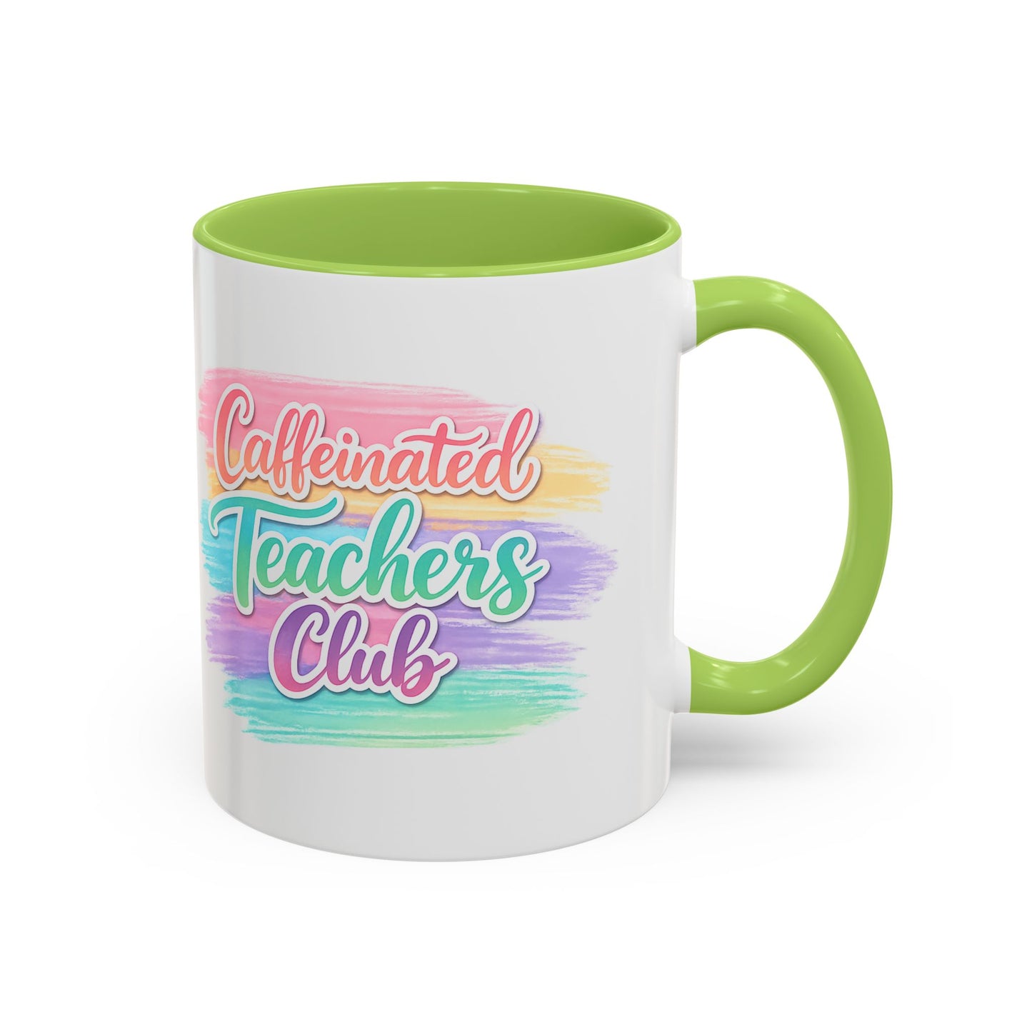 Caffeinated Teachers Club Mug | Cute Pastel Teacher Coffee Cup | Teacher Gift Mug