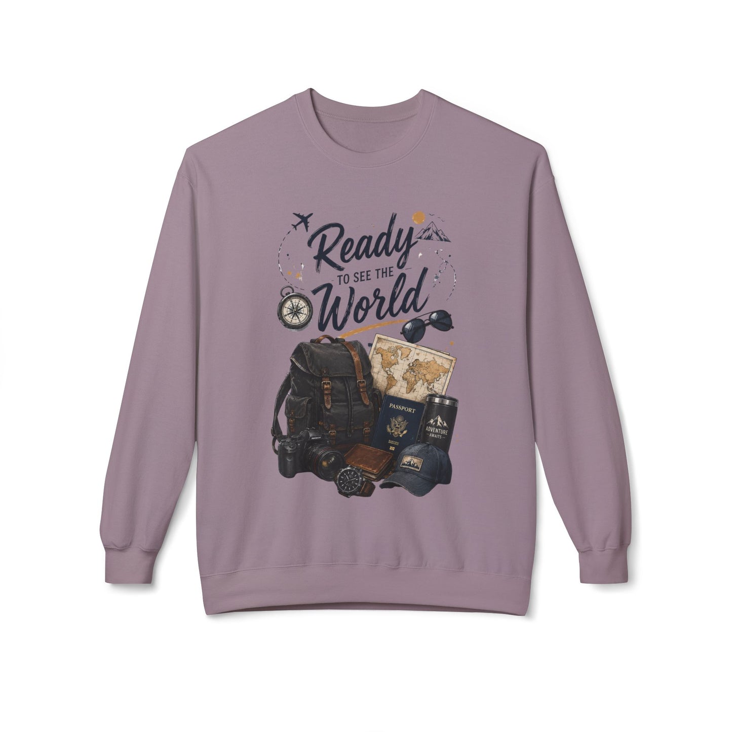 Ready to See the World Sweatshirt – Adventure Travel Graphic Sweatshirt