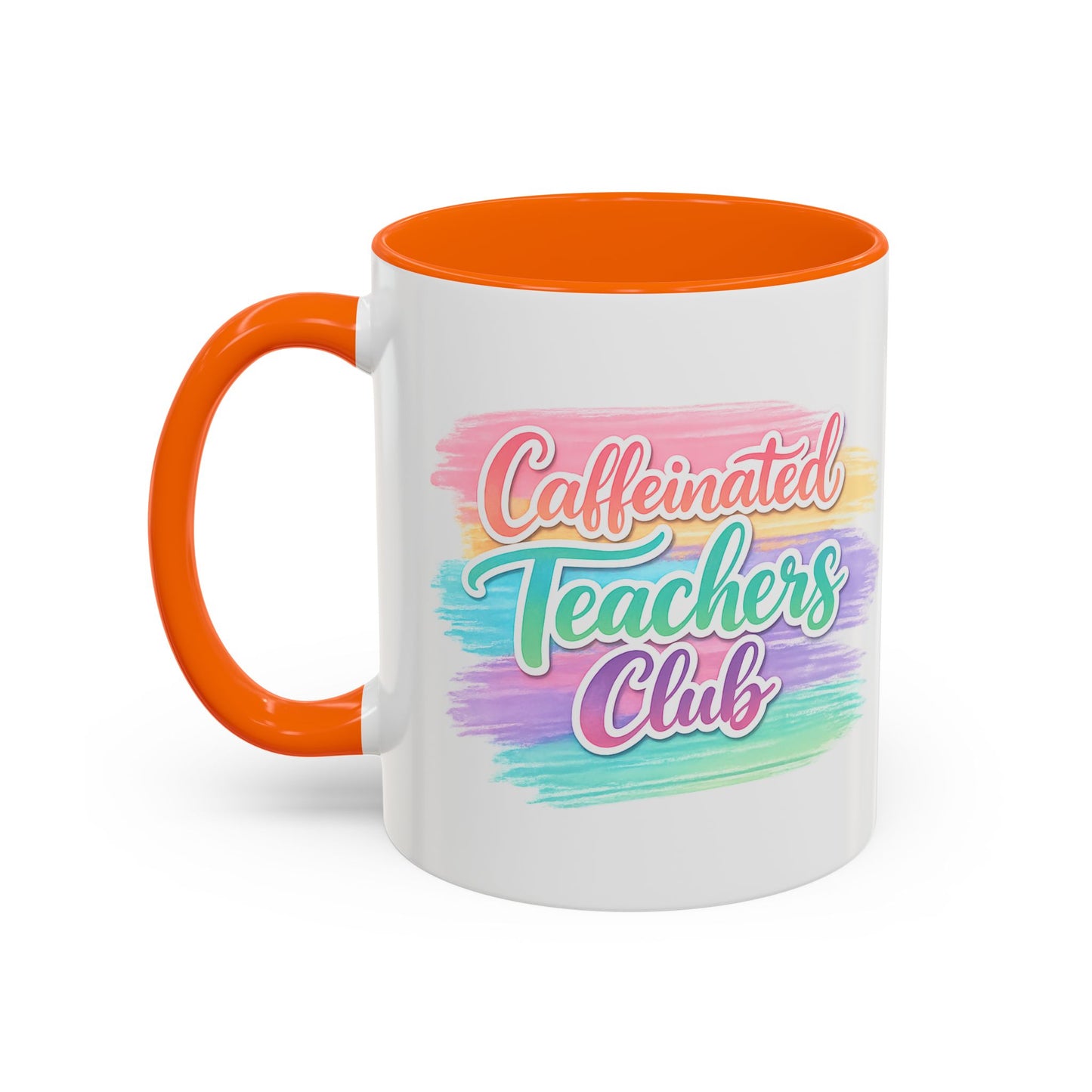 Caffeinated Teachers Club Mug | Cute Pastel Teacher Coffee Cup | Teacher Gift Mug