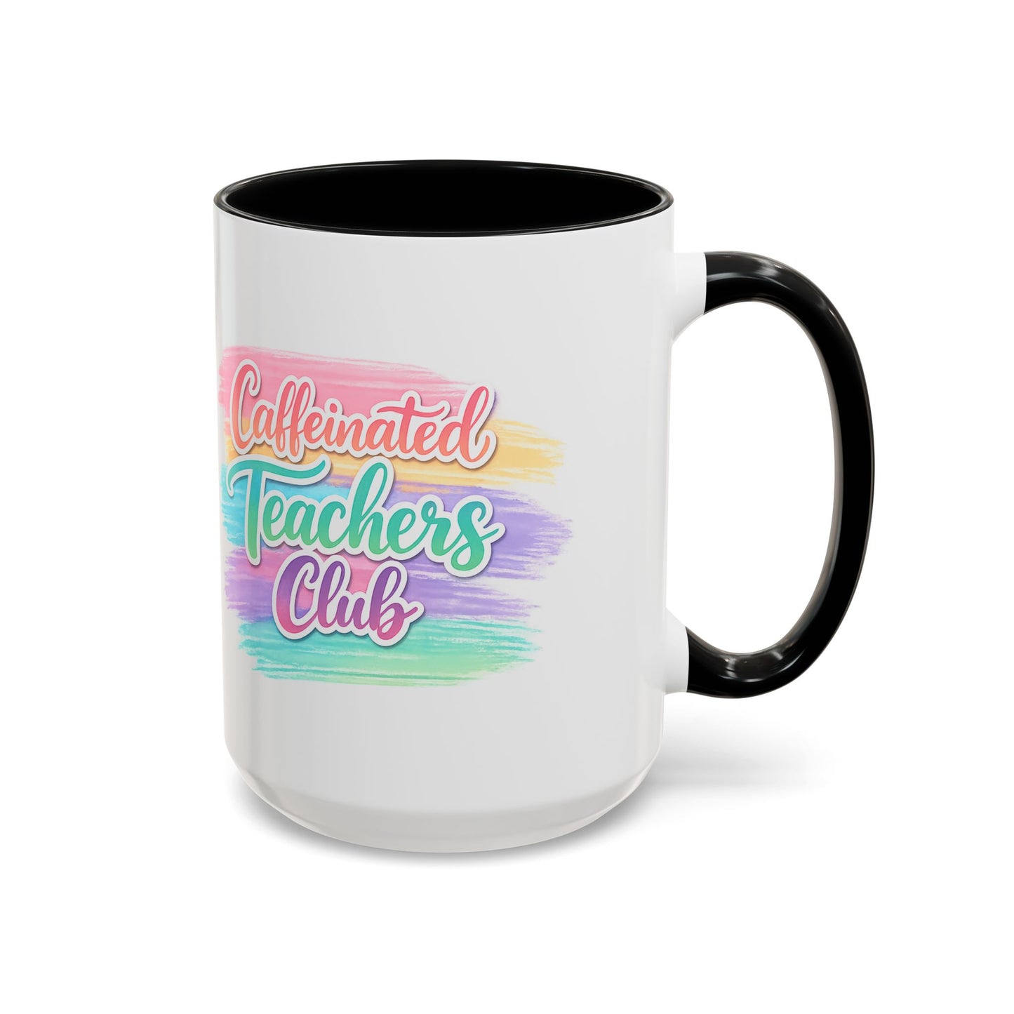 Caffeinated Teachers Club Mug | Cute Pastel Teacher Coffee Cup | Teacher Gift Mug