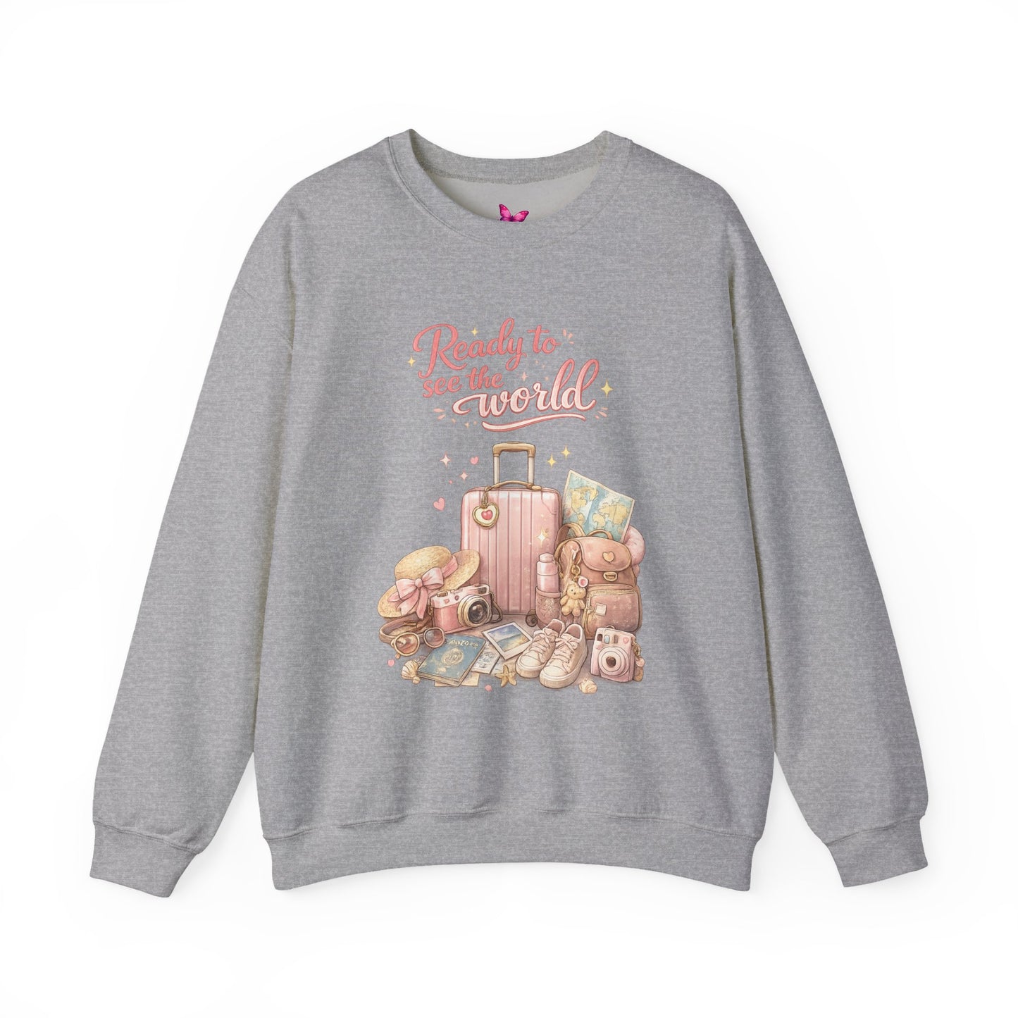 Ready to See the World Adventure Sweatshirt – Trendy Travel Graphic Pullover