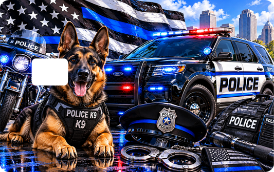 Police Debit Card Decal Sticker – Thin Blue Line Police Card Skin QTY 2 same design