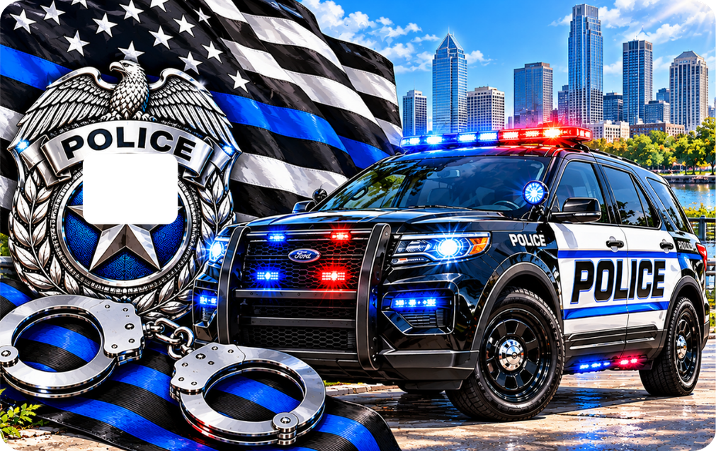 Police Debit Card Decal Sticker – Thin Blue Line Police Card Skin QTY 2 same design