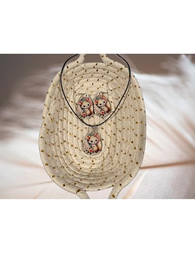 Fox Teardrop Earrings & Necklace Set