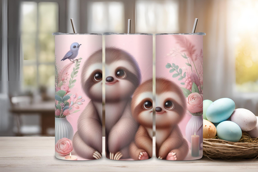 Sloths Custom Tumbler, 20 oz skinny tumbler, drinkware