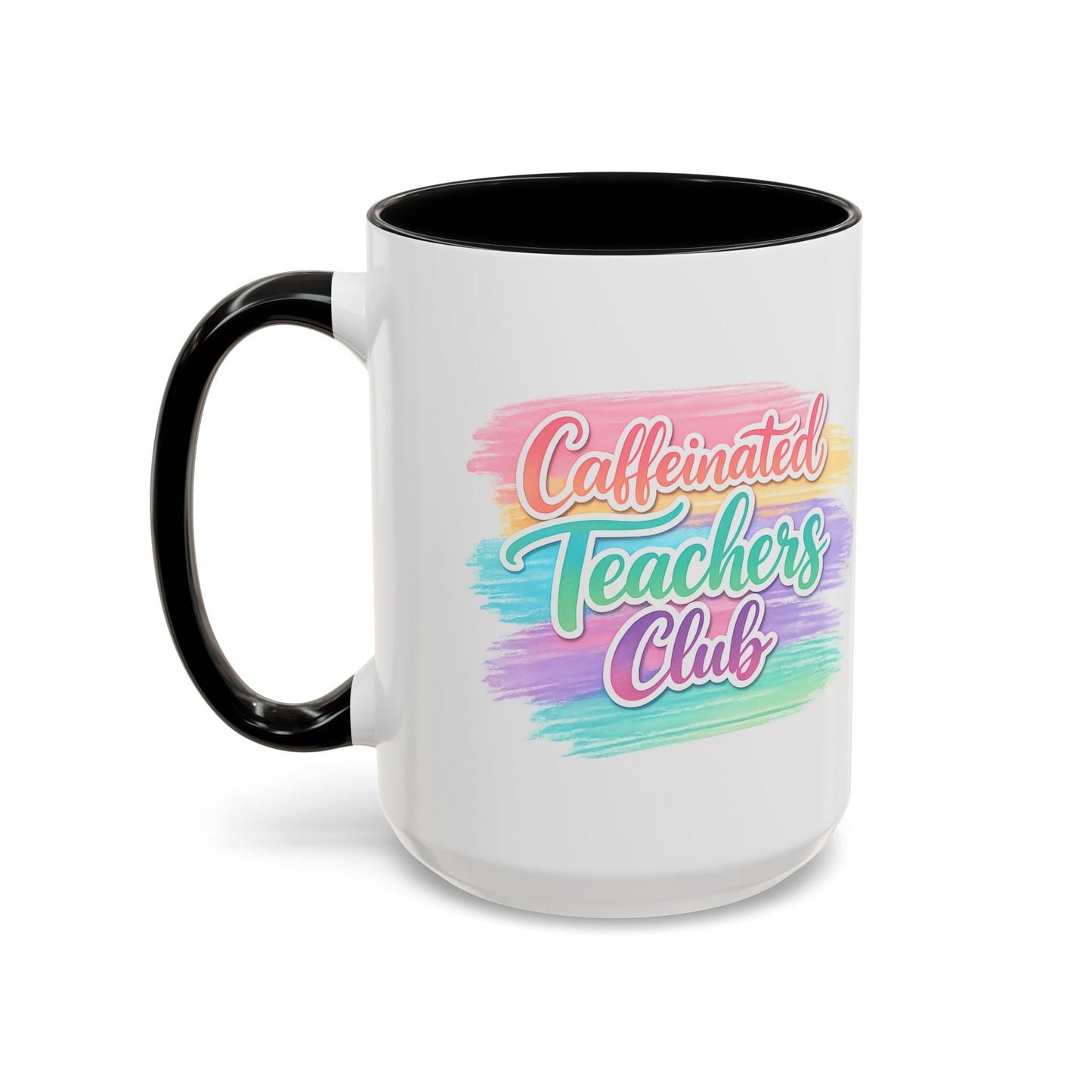 Caffeinated Teachers Club Mug | Cute Pastel Teacher Coffee Cup | Teacher Gift Mug
