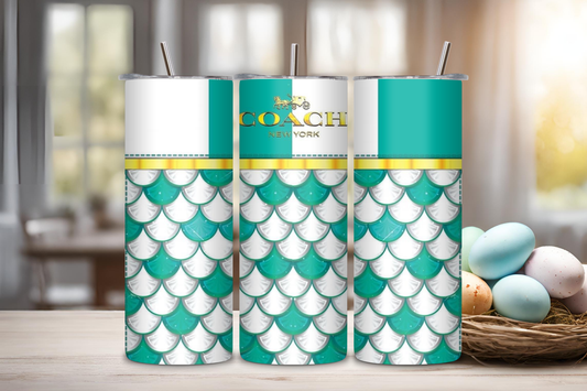 Luxury Mint Green Bag Design Tumbler, 20 oz skinny tumbler, custom tumbler, drinkware