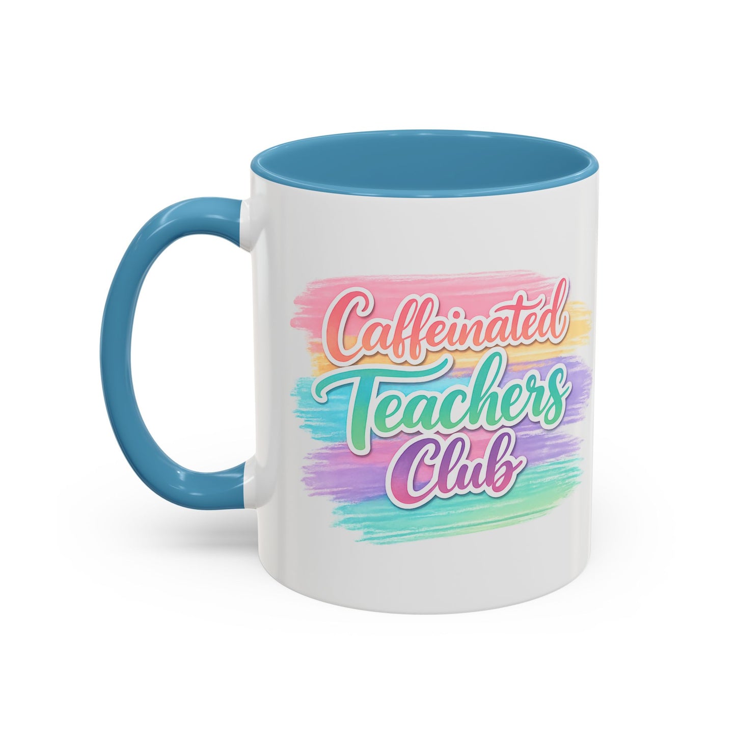 Caffeinated Teachers Club Mug | Cute Pastel Teacher Coffee Cup | Teacher Gift Mug