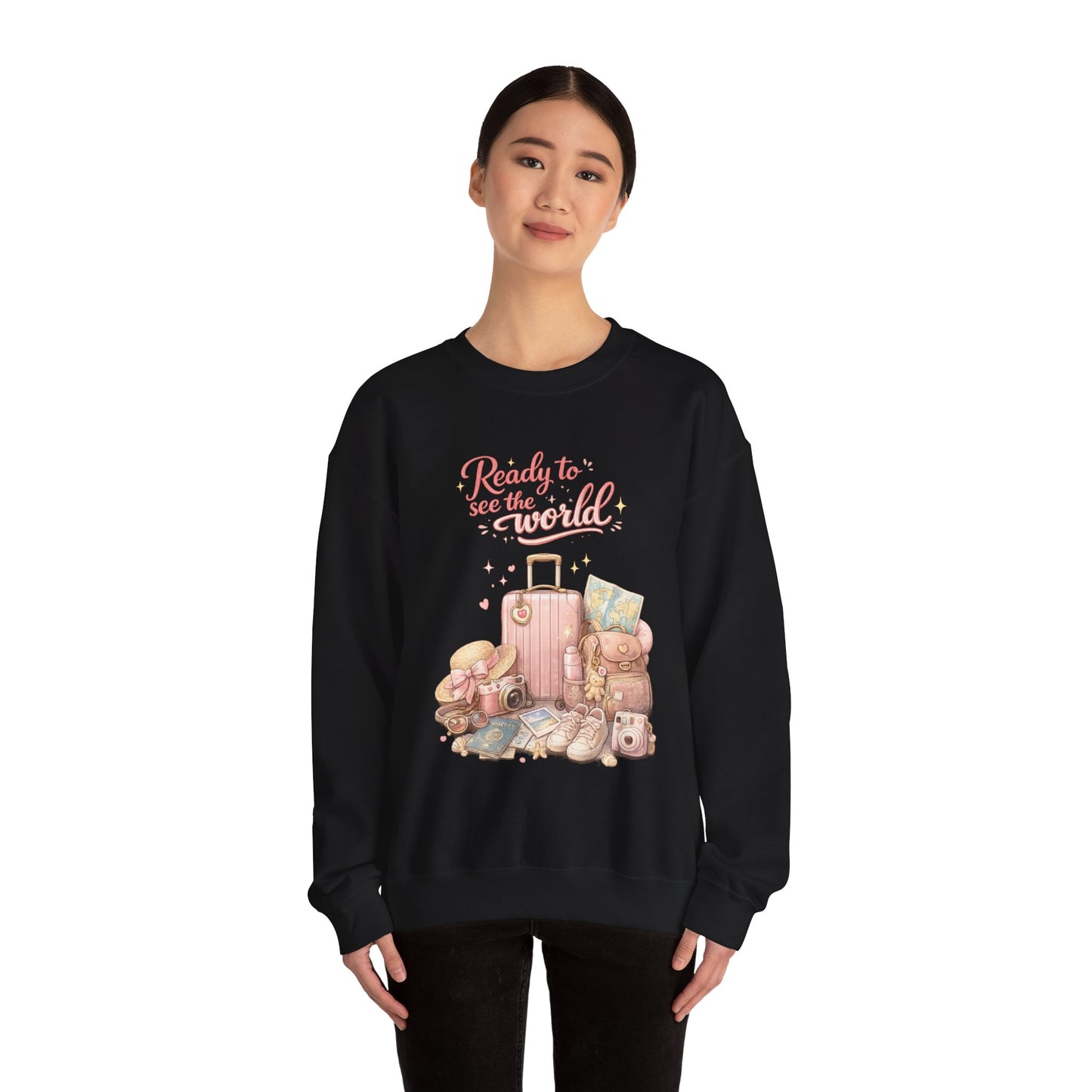 Ready to See the World Adventure Sweatshirt – Trendy Travel Graphic Pullover