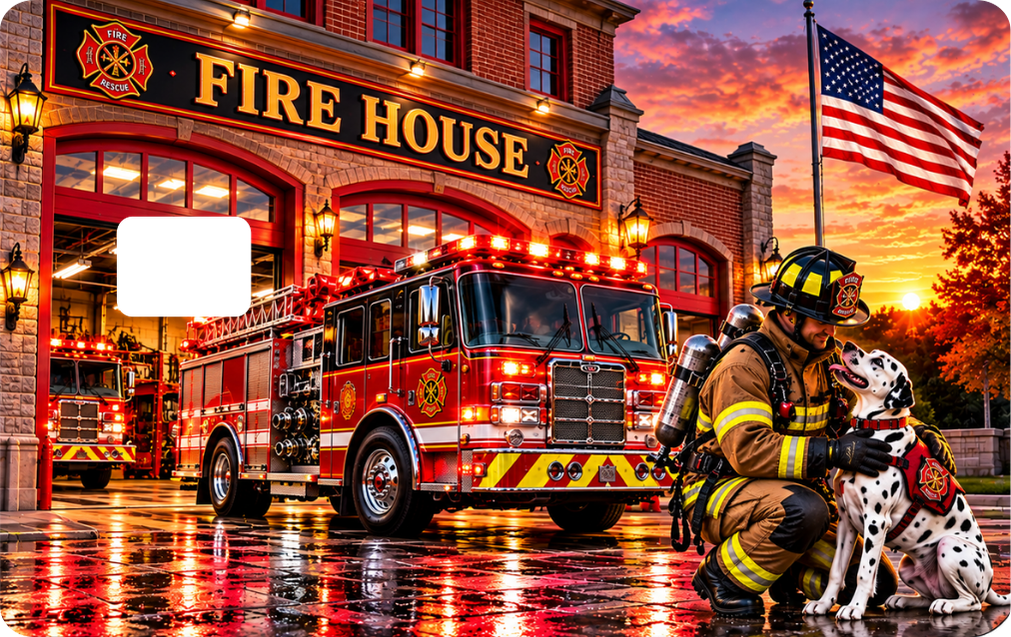 Fire Department Debit Card Sticker Designs, Fire Fighter Gift, QTY 2 same design