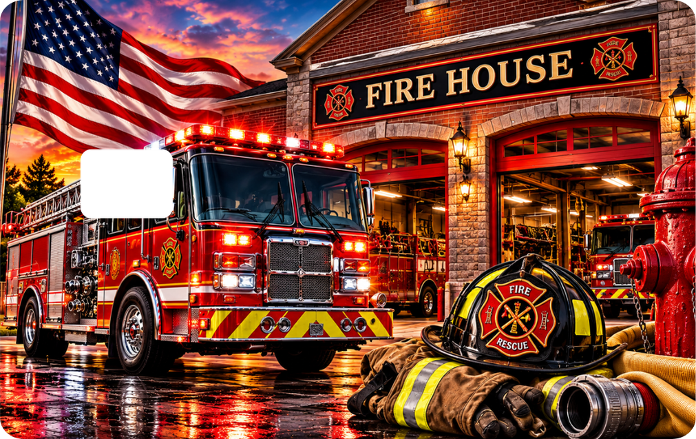 Fire Department Debit Card Sticker Designs, Fire Fighter Gift, QTY 2 same design