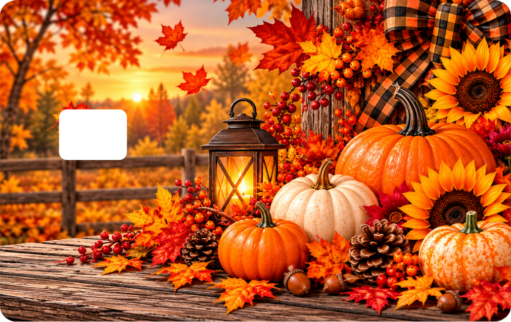Fall Pumpkin Debit Card Sticker Design, Great Gifts QTY 2 same design