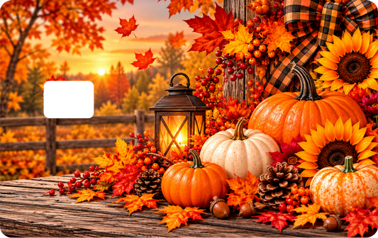 Fall Pumpkin Debit Card Sticker Design, Great Gifts QTY 2 same design