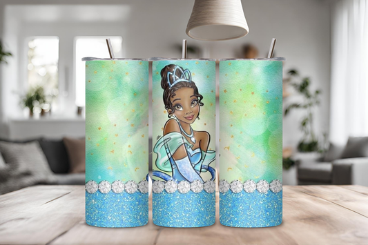 Princess Tiana Tumbler, 20 oz skinny tumbler, Personalized