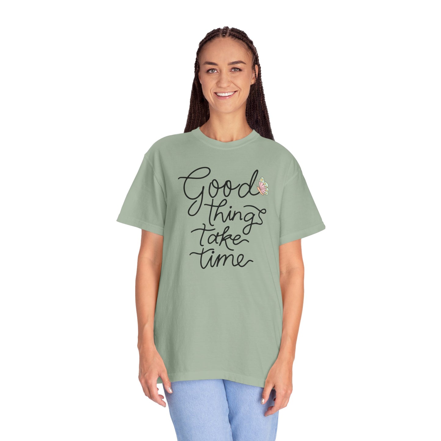 Good Things Take Time Butterfly T-shirt| Inspirational Quote| Pastel Butterfly Shirt Design