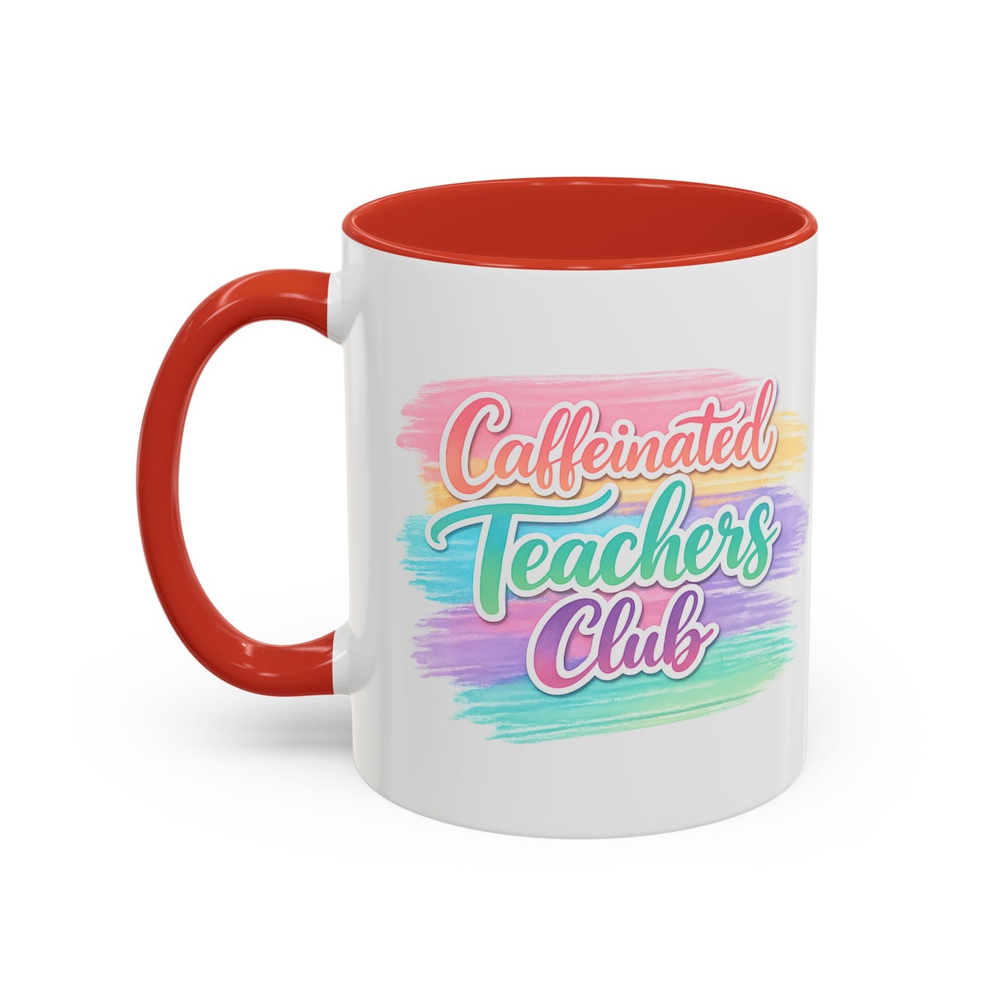 Caffeinated Teachers Club Mug | Cute Pastel Teacher Coffee Cup | Teacher Gift Mug