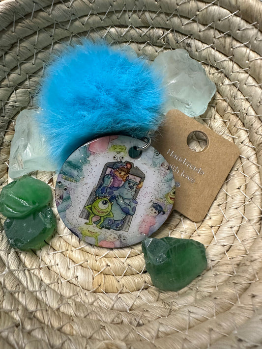 Monsters Inc Pom Pom Keychain