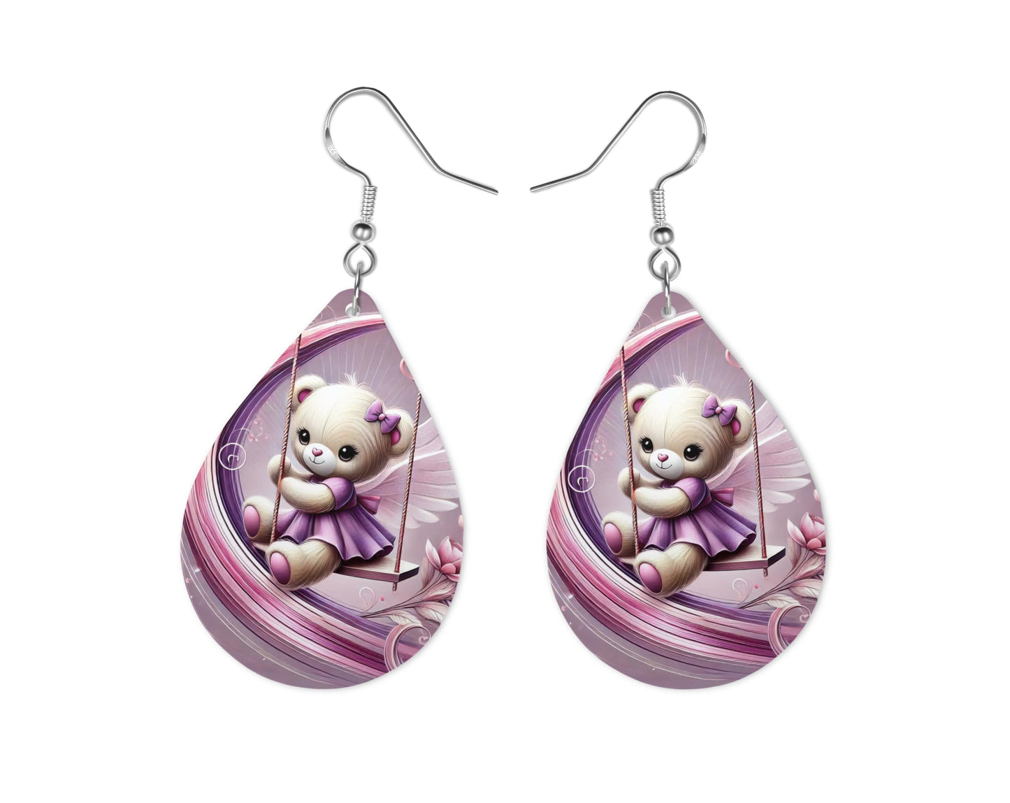 Cute Bear Teardrop Earrings